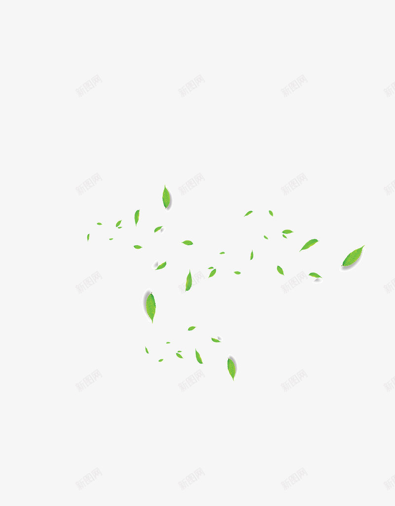 随风飘荡的树叶png免抠素材_新图网 https://ixintu.com 分散 大小 无规律 树叶 绿色