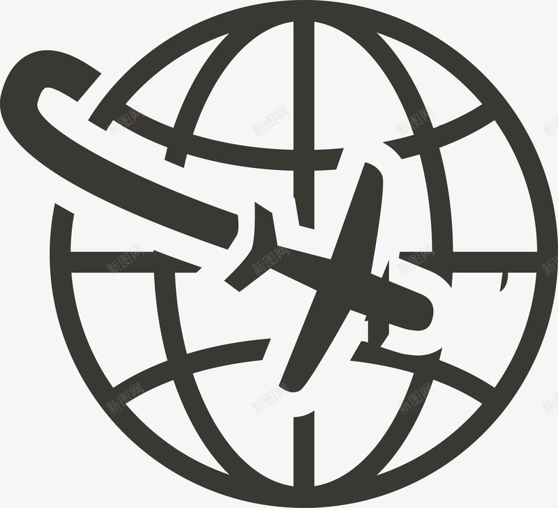 创意黑色线条地球图图标png_新图网 https://ixintu.com 卡通地球 地球 地球仪 地球图 手绘地球 点 点线地球 球 球体 矢量地球 线