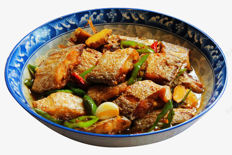 香辣红烧带鱼png免抠素材_新图网 https://ixintu.com 姜 带鱼 海鲜 美食元素 蒜头 青椒 餐饮素材