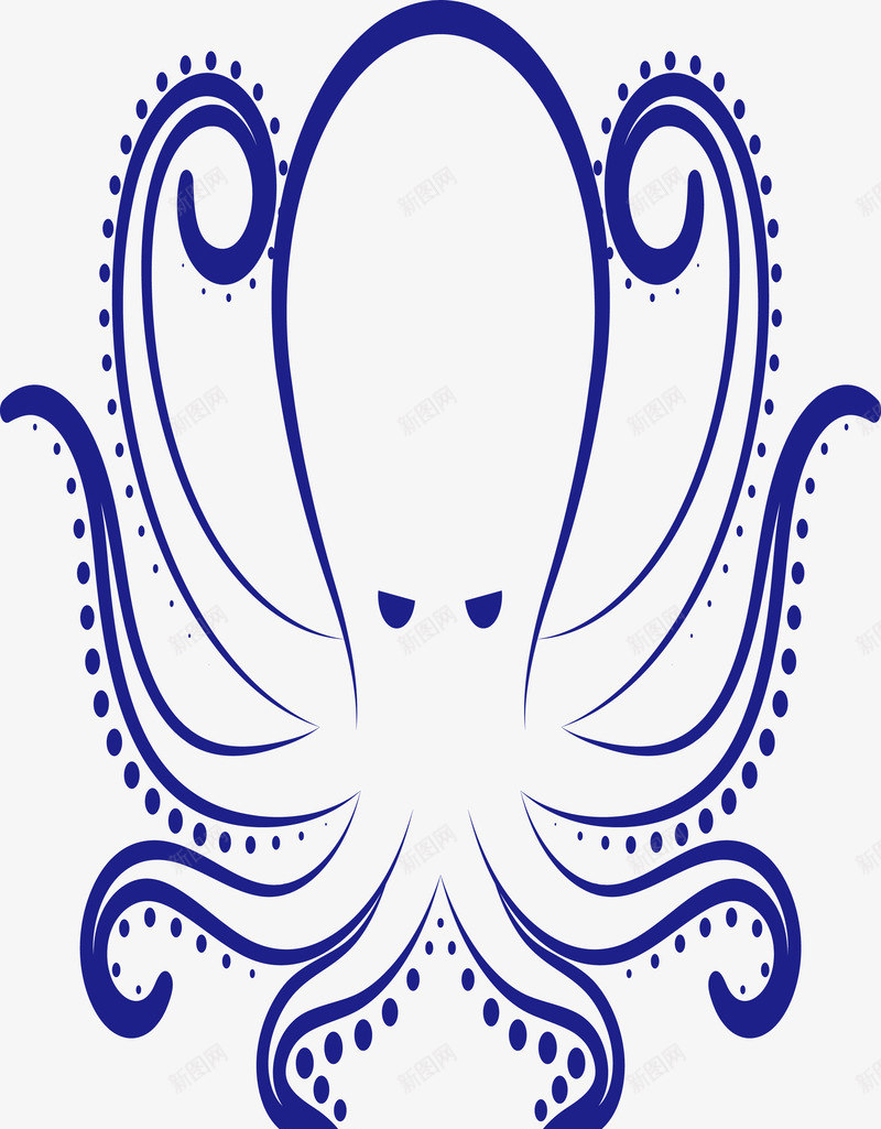 简易鱿鱼LOGO矢量图图标ai_新图网 https://ixintu.com LOGO设计 图标设计 水底世界 水底生物 适量图 鱿鱼仔 鱿鱼须 矢量图