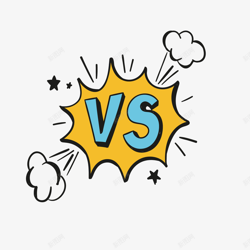 漫画比拼矢量图ai免抠素材_新图网 https://ixintu.com PNG免抠图下载 VS 卡通 对比 比赛 装饰 矢量图