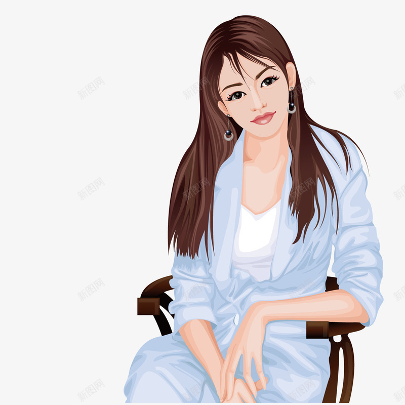 坐在椅子上的美女png免抠素材_新图网 https://ixintu.com 坐着 椅子 端庄 美女