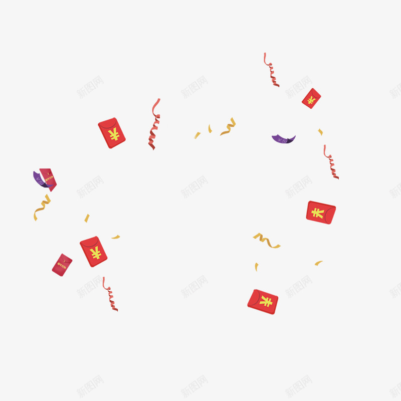 漂浮红包png免抠素材_新图网 https://ixintu.com 免扣 漂浮 红包 红包雨