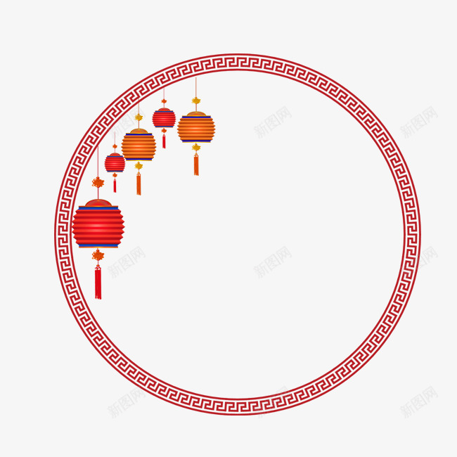古典灯笼框png免抠素材_新图网 https://ixintu.com 古典边框 圆形边框 复古边框 底纹 灯笼框 红色