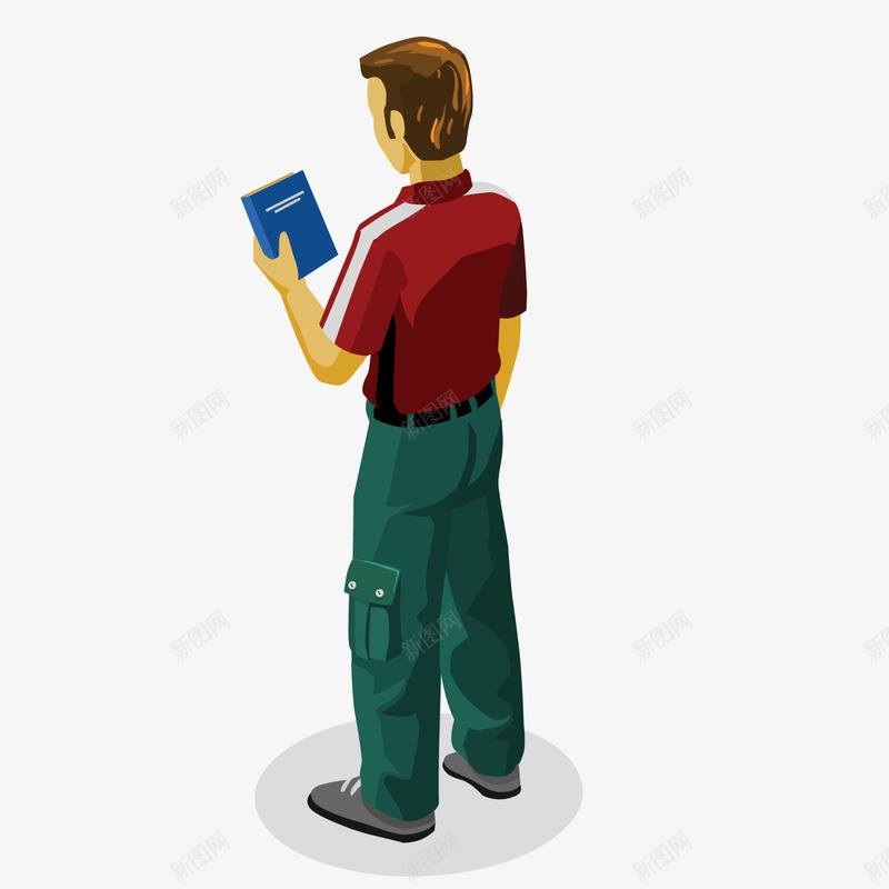 卡通拿着书本的人物矢量图ai免抠素材_新图网 https://ixintu.com 书本 人物设计 卡通 背影设计 都市人物 矢量图