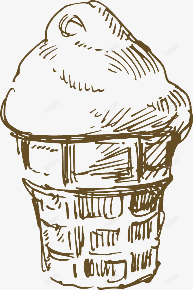 素描冰激凌矢量图ai免抠素材_新图网 https://ixintu.com 冰激凌 冷饮 平面设计 甜品 素描 矢量图
