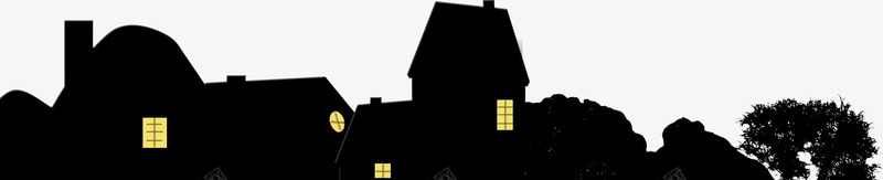 黑夜里的城市png免抠素材_新图网 https://ixintu.com 城市 屋子 房子