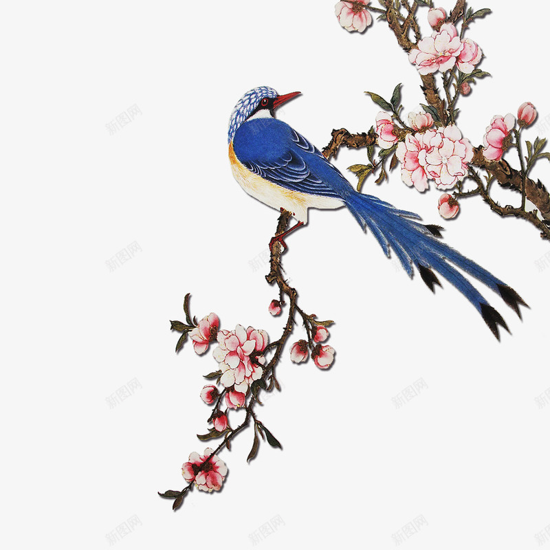 喜上眉梢png免抠素材_新图网 https://ixintu.com 喜上眉梢 喜鹊 壁画 梅花