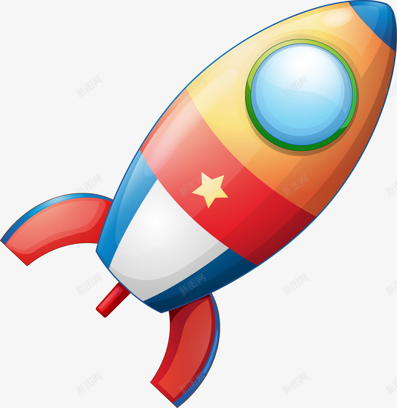 卡通小火箭矢量图ai免抠素材_新图网 https://ixintu.com 创意卡通 卡通 卡通插图 小火箭 插图 飞船 矢量图