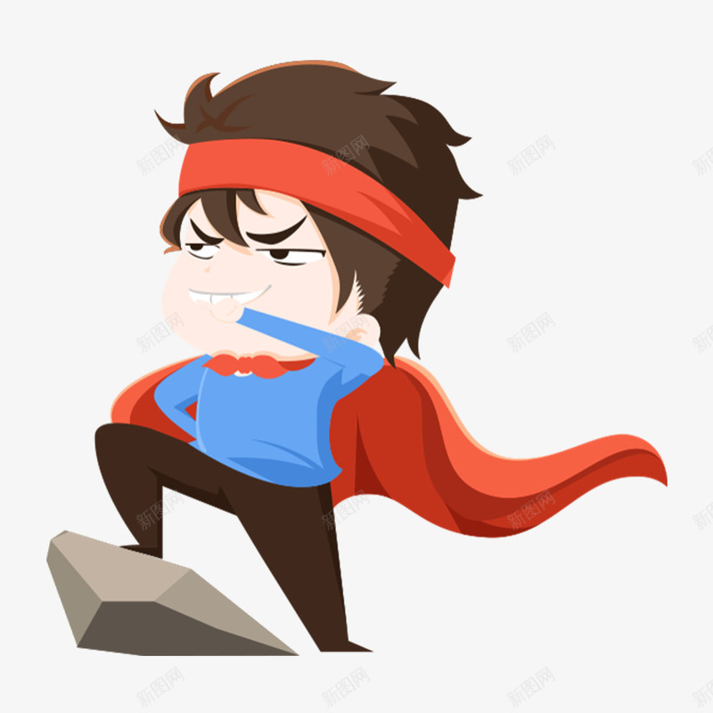 踩在湿石头上的奋斗青年png免抠素材_新图网 https://ixintu.com 人物 卡通 职场