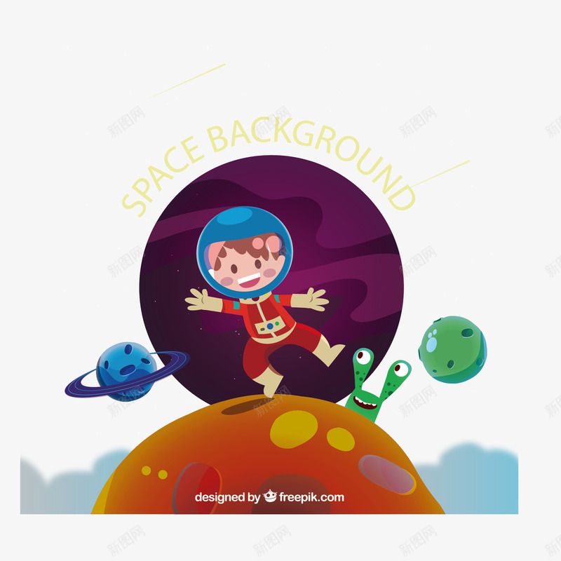 外星人png免抠素材_新图网 https://ixintu.com 外星人 扁平 星球
