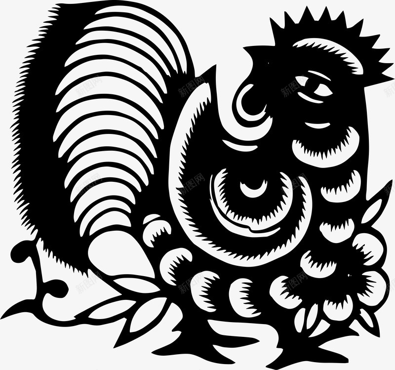 2017年黑色生肖鸡png免抠素材_新图网 https://ixintu.com 2017鸡年 生肖鸡 矢量黑色鸡 站立鸡