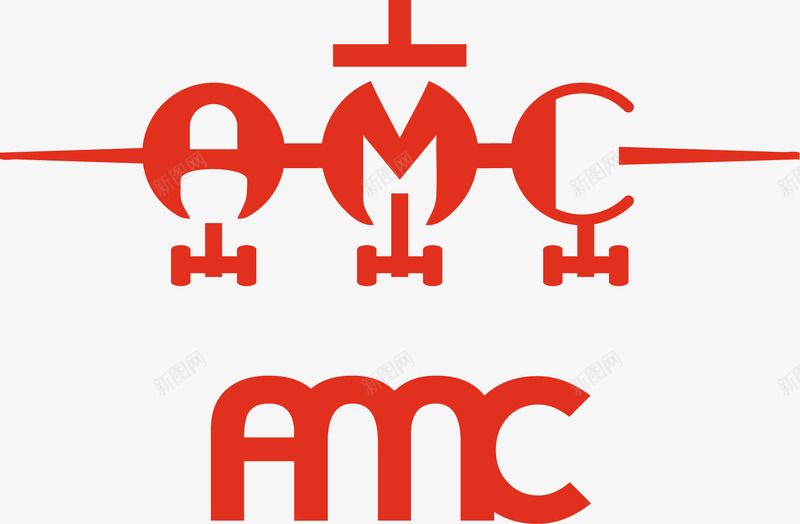 航空公司标志png免抠素材_新图网 https://ixintu.com AMC 红色 航空 飞机