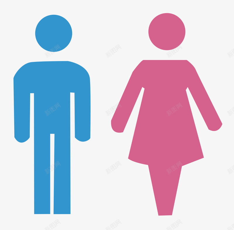 厕所男女指示图标矢量图ai_新图网 https://ixintu.com 卫生间 厕所 洗手间 洗手间指示牌 洗手间标识 男女 男女图标 男女洗手间 矢量图