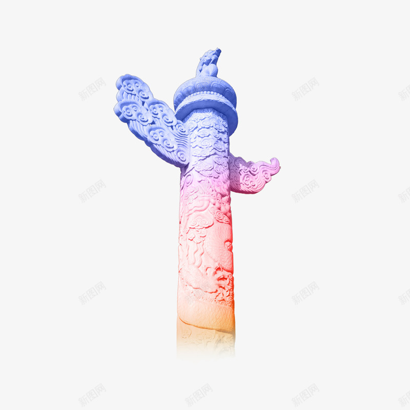 彩色华表中华柱png免抠素材_新图网 https://ixintu.com 两会 天安门华表 建党 点缀 素材 装饰