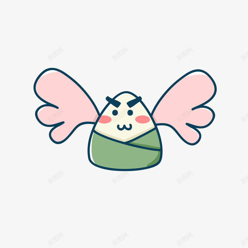 端午节手绘卡通粽子png免抠素材_新图网 https://ixintu.com 手绘 端午节 粽子 绿色
