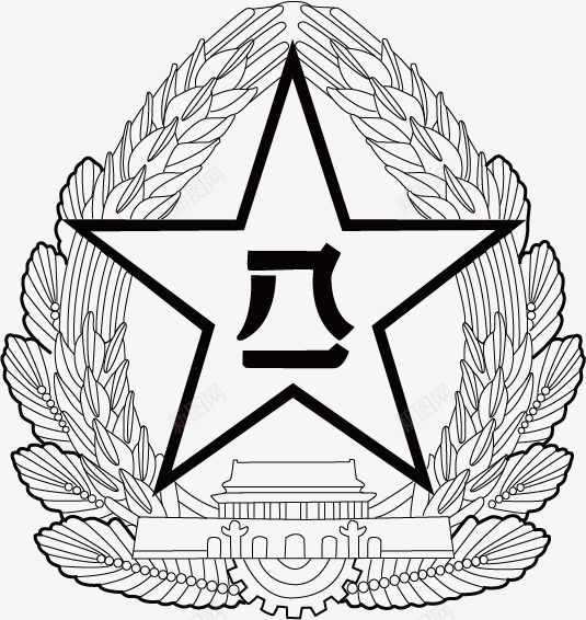 八一军徽图标png_新图网 https://ixintu.com 八一党 八一军徽 其他 军徽 标志图标 标识 矢量图库