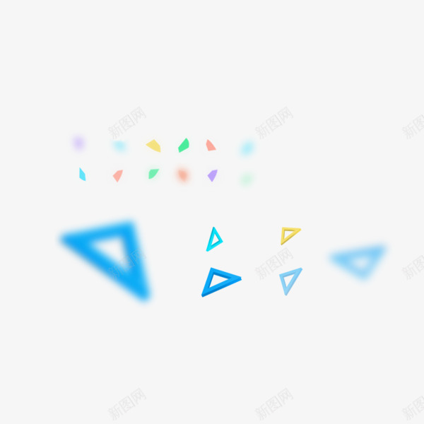 漂浮三角png免抠素材_新图网 https://ixintu.com 几何体 几何点缀 小清新 简约 蓝色