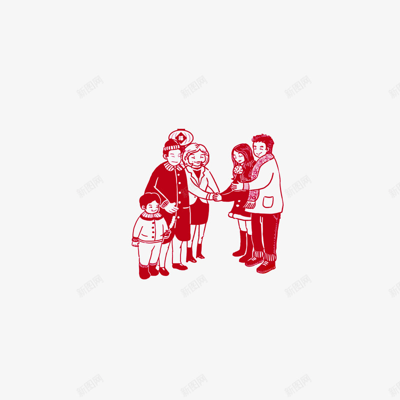 回娘家拜年剪影png免抠素材_新图网 https://ixintu.com 回娘家 回家看父母 团聚 拜年 新年 新年好 新年快乐 要先向长辈拜年