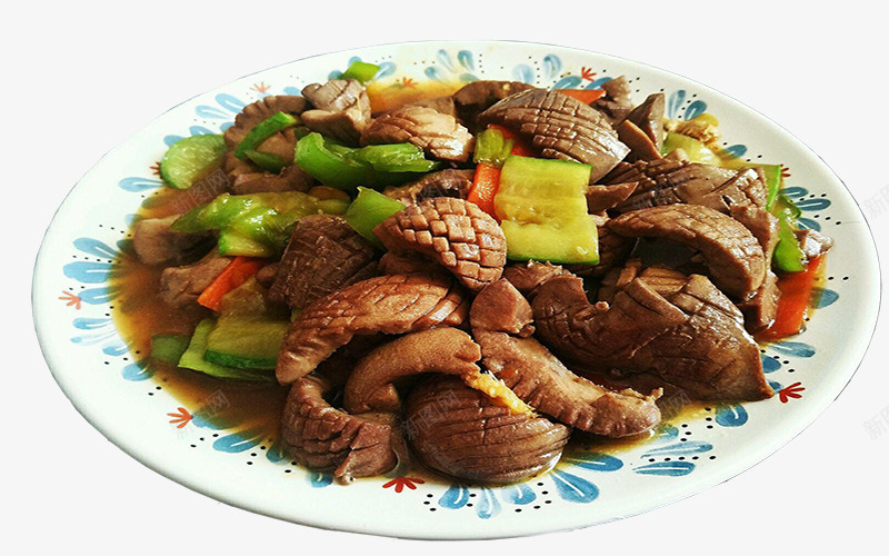 家常小炒腰花png免抠素材_新图网 https://ixintu.com 元盘子 家常菜 微辣 爆炒腰花 红辣椒 腰花笋瓜
