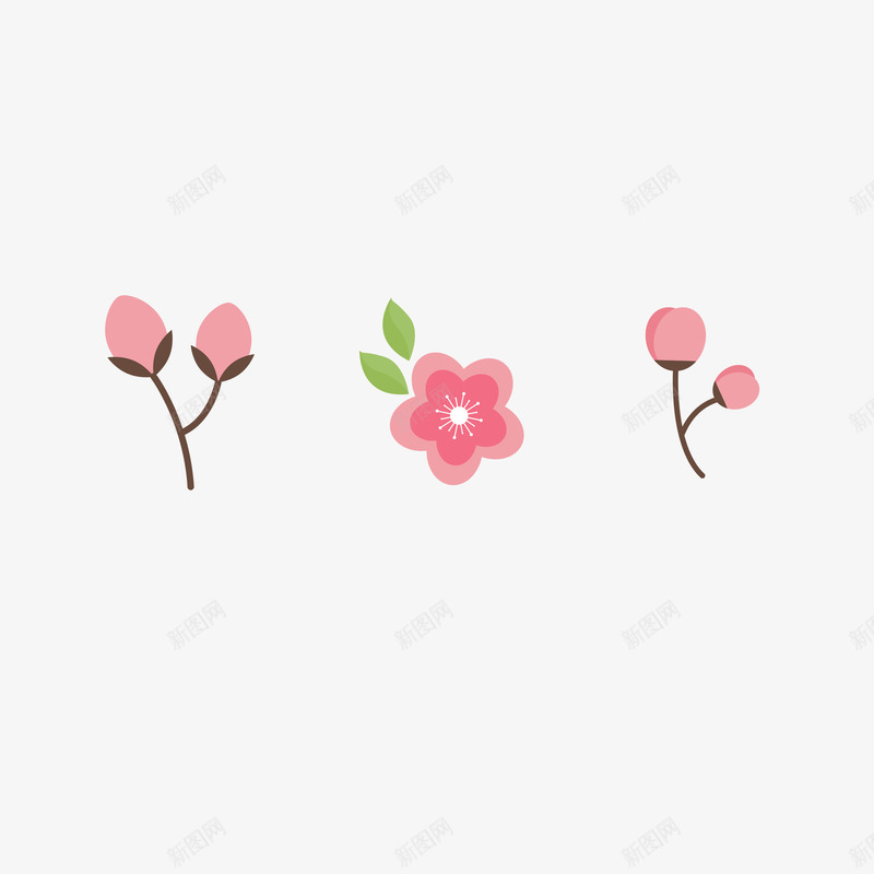 可爱粉色手绘桃花花朵png免抠素材_新图网 https://ixintu.com 可爱花朵 手绘花朵 挑花 桃花 粉色花朵