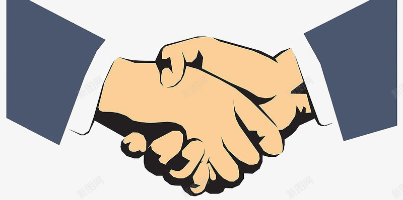 强强联合png免抠素材_新图网 https://ixintu.com 卡通 卡通礼貌 合作愉快 打招呼 握手 礼貌