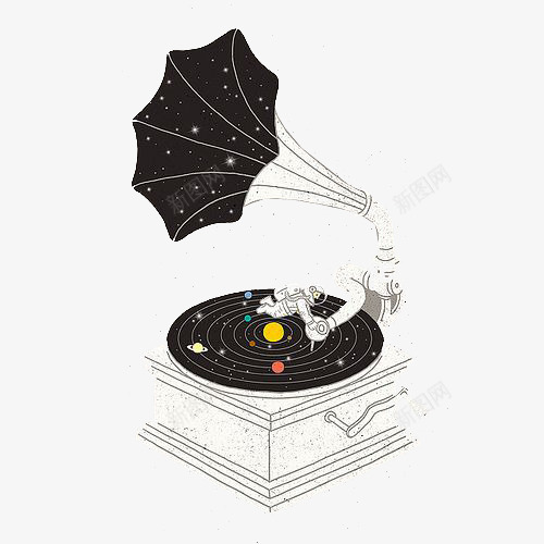 古典唱片机png免抠素材_新图网 https://ixintu.com 古典 唱片机 星球 星系