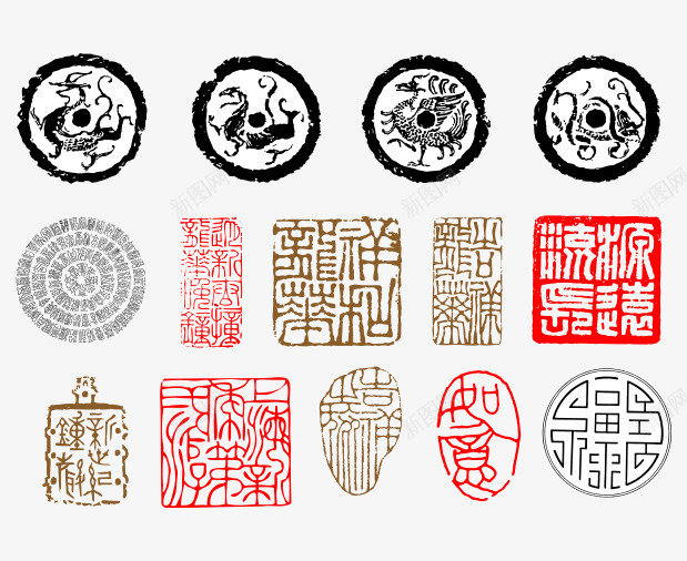 传统图腾纹样png免抠素材_新图网 https://ixintu.com 中国传统纹案 中国风符号 传统图案中国传统素材传统底纹图腾传统花纹 传统花边矢量素材古典中国风 印章 矢量花纹花边边角样式纹样矢量素材 龙