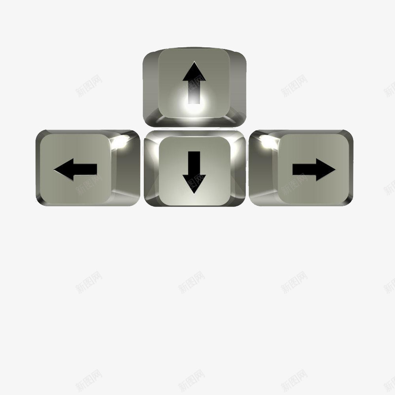 银色方向键png免抠素材_新图网 https://ixintu.com 上下左右 上下左右按钮 按键 方向 方向键 银色