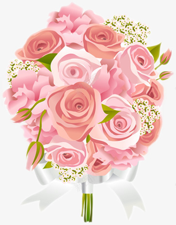 结婚捧花png免抠素材_新图网 https://ixintu.com 婚礼 手绘玫瑰花 捧花 玫瑰花束 粉红玫瑰花 结婚