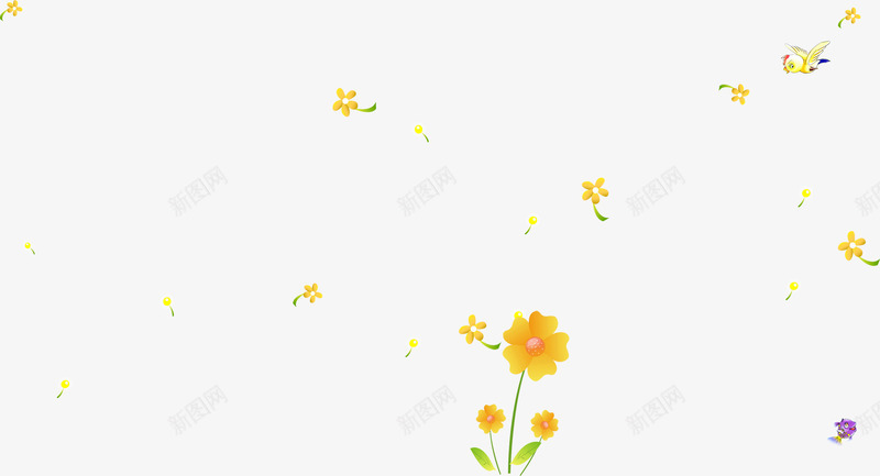 小花背景png免抠素材_新图网 https://ixintu.com PNG元素 免费下载 散落 碎花 黄花