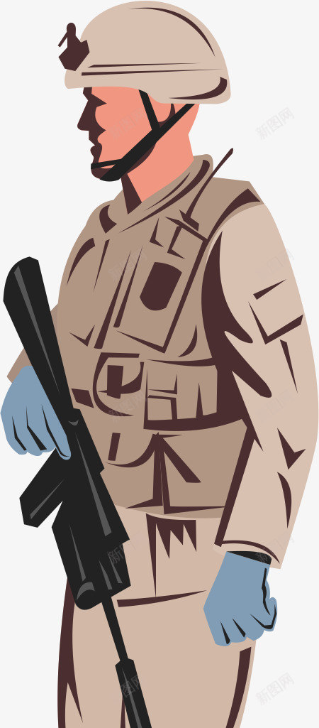 美国士兵军人矢量图ai免抠素材_新图网 https://ixintu.com 小兵 彩绘 枪械 特步枪 矢量图