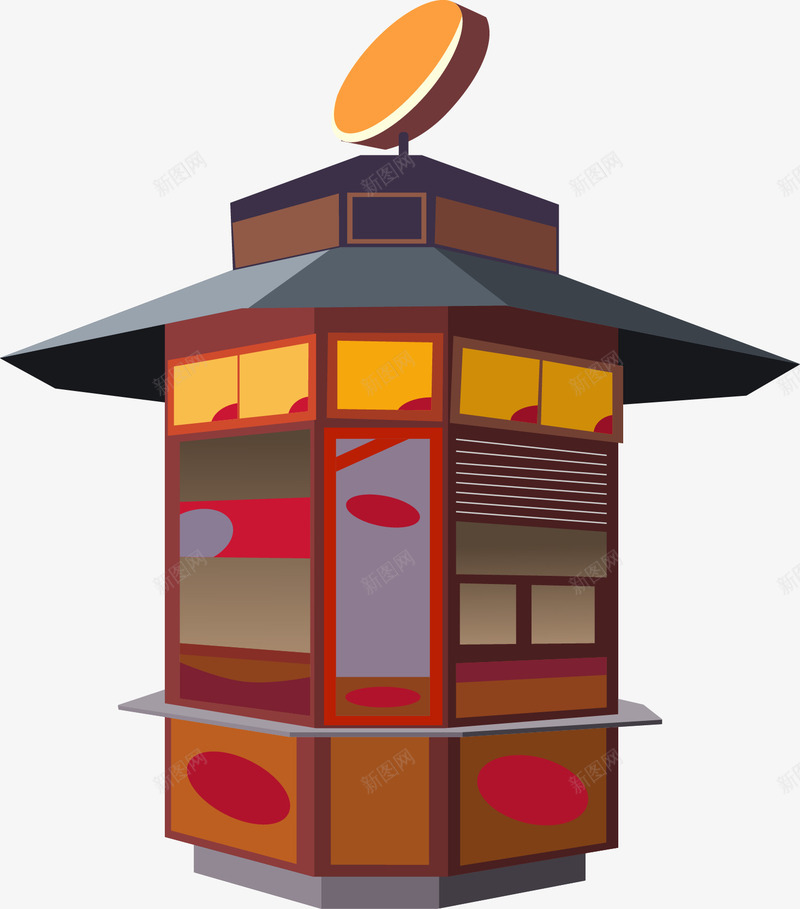 手绘亭子png免抠素材_新图网 https://ixintu.com 中世纪房屋 免费矢量下载 手绘亭子