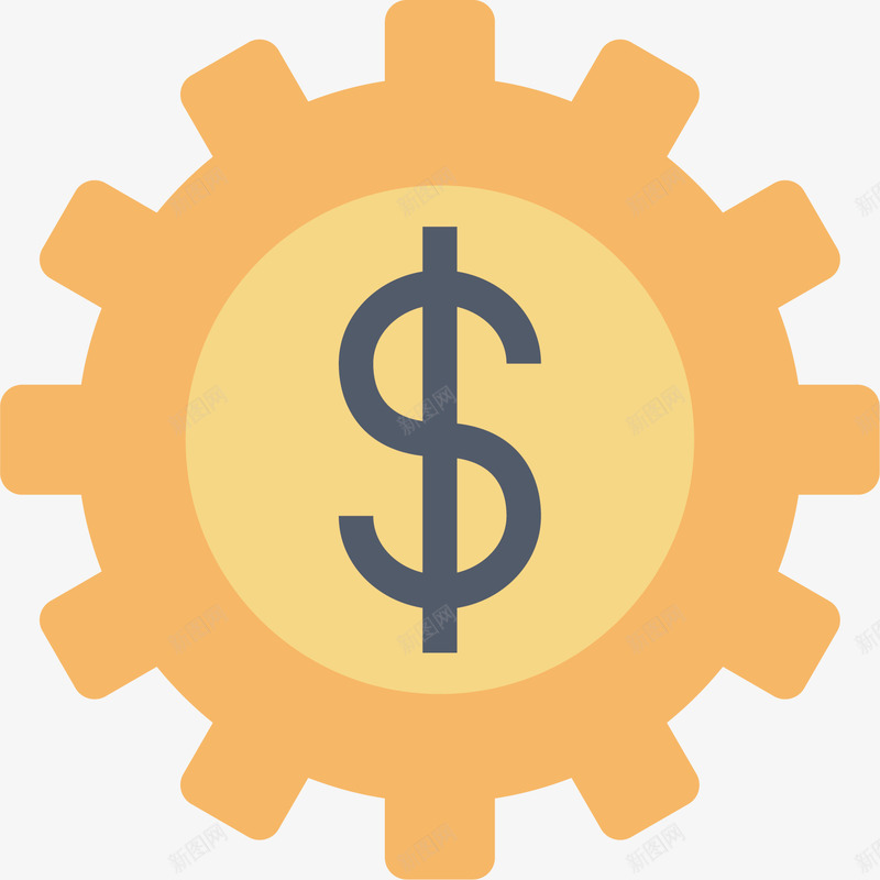 不规则钱形图标矢量图ai_新图网 https://ixintu.com 不规则 标志 符号 金钱 齿轮形状 矢量图