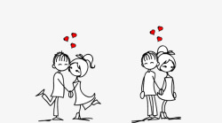 情侣元素平面卡通人物高清图片