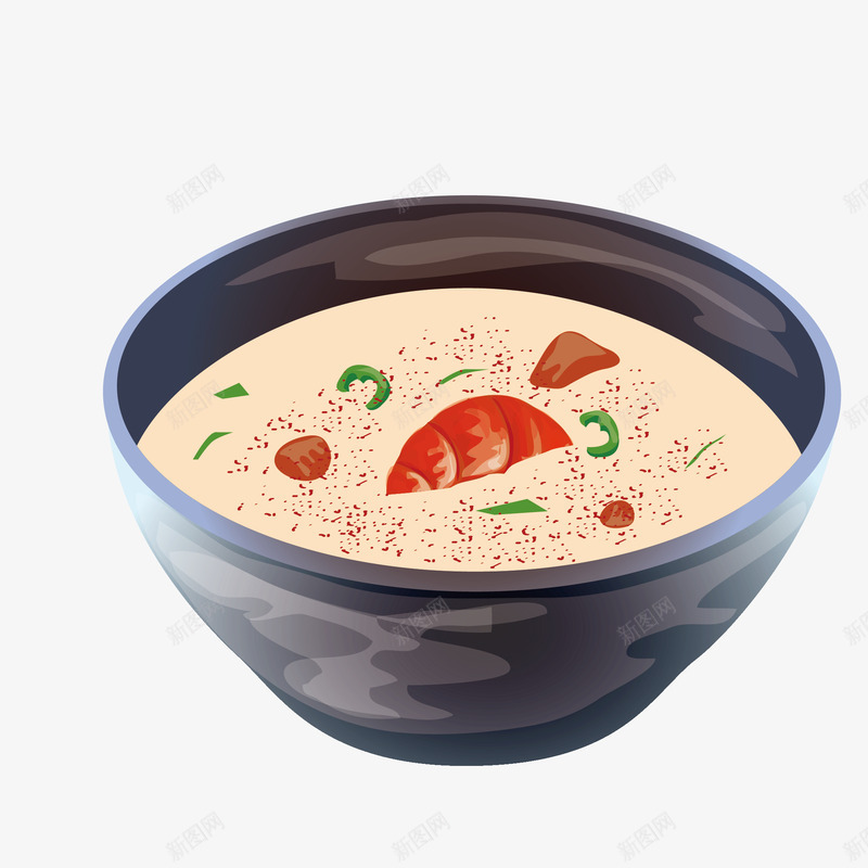 手绘海鲜浓汤png免抠素材_新图网 https://ixintu.com png手绘 免抠图 卡通 大虾 海鲜 红色 青椒
