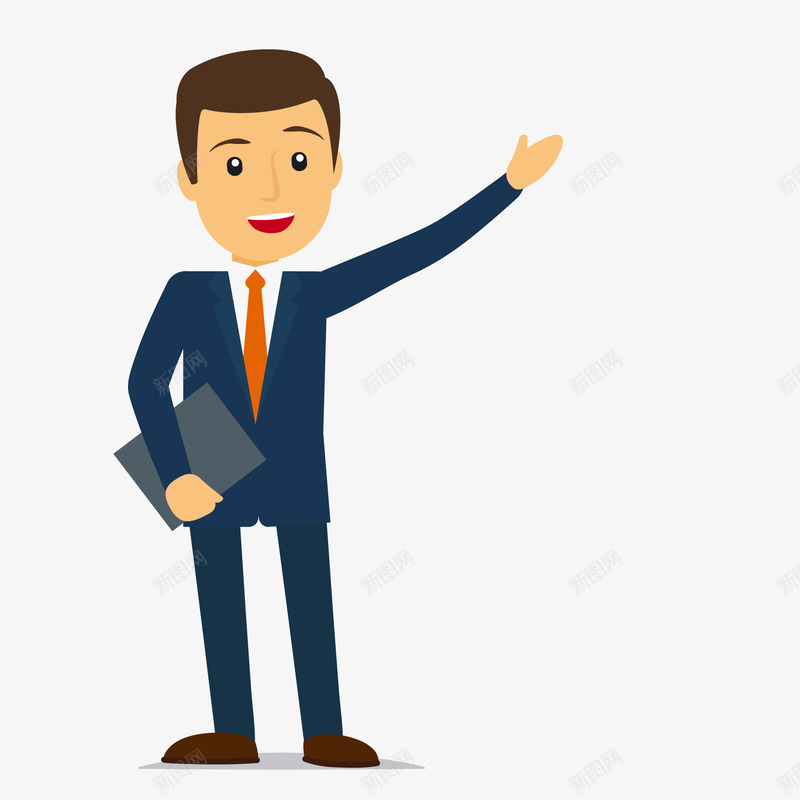 卡通演讲的商务人士矢量图ai免抠素材_新图网 https://ixintu.com 人物设计 卡通 商业 商务人士 演讲 矢量图
