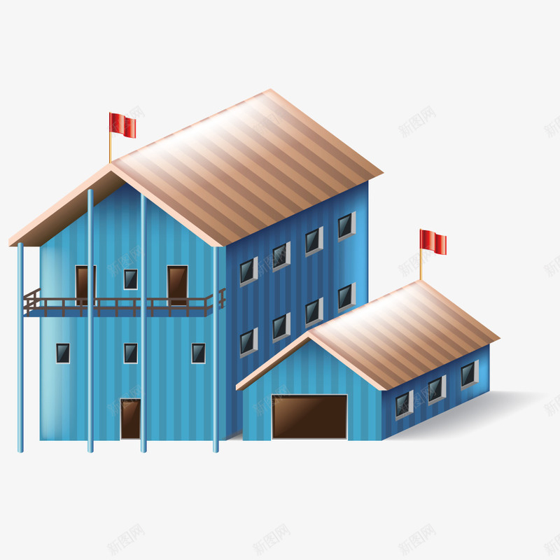 建筑房子png免抠素材_新图网 https://ixintu.com 小房子 居住 房屋 手绘 营房