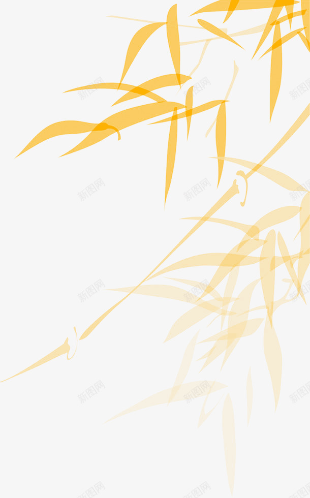黄色竹子竹叶装饰图案png免抠素材_新图网 https://ixintu.com 免抠PNG 竹叶 竹子 装饰图案 黄色