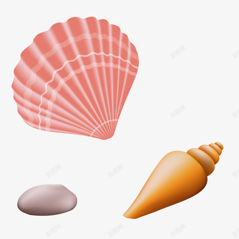 沙滩贝壳海螺png免抠素材_新图网 https://ixintu.com 沙滩生物矢量 沙滩贝壳海螺 贝壳海螺免费png下载 鹅卵石