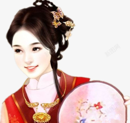 红衣扇子女子手绘古风png免抠素材_新图网 https://ixintu.com 古风 女子 扇子 手绘 红衣