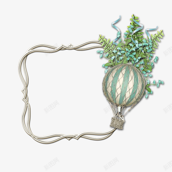 相框png免抠素材_新图网 https://ixintu.com 底框 植物 相框 精致 编花 花框