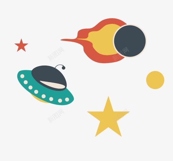 星际迷航矢量图ai免抠素材_新图网 https://ixintu.com UFO 外太空 宇宙 星球 矢量图