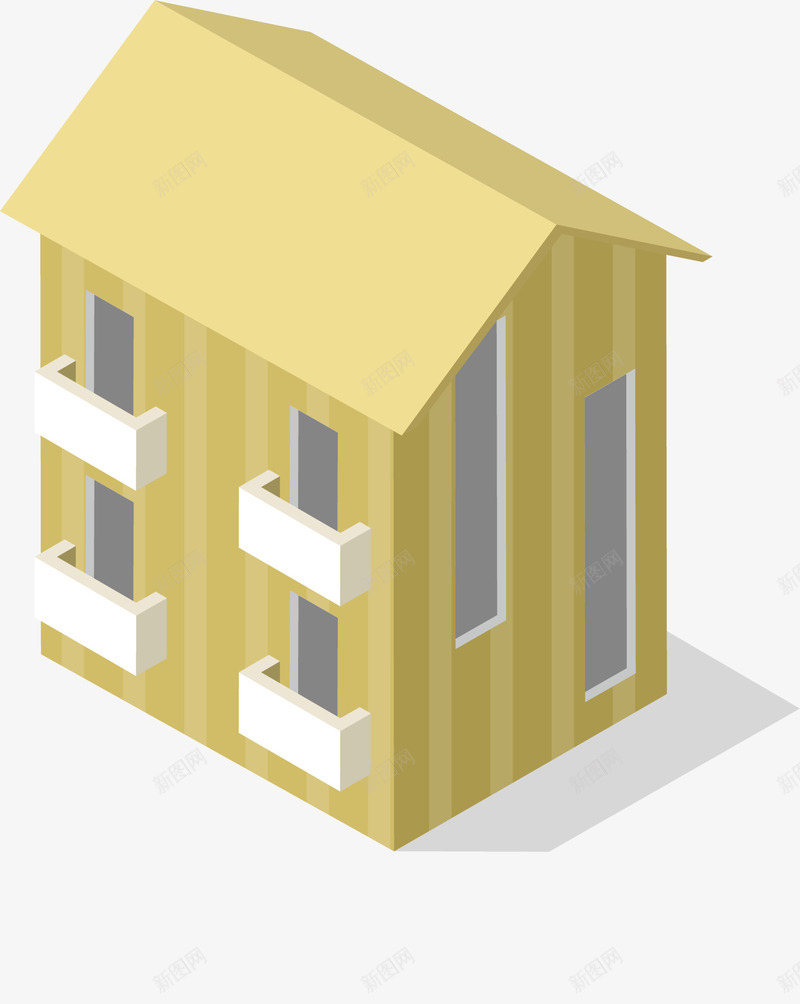 25D房子矢量图ai免抠素材_新图网 https://ixintu.com 卡通手绘 房子 房屋创意 水彩 高楼 矢量图