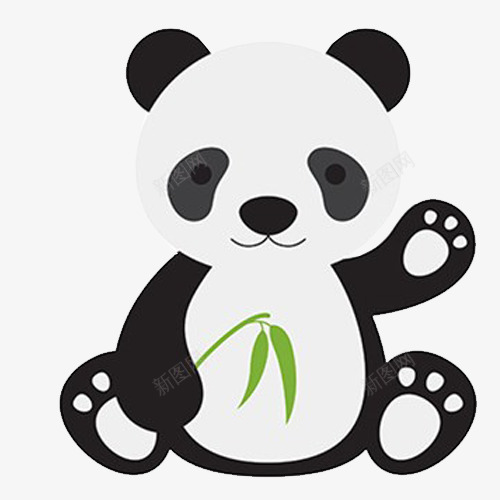 手绘卡通熊猫竹子png免抠素材_新图网 https://ixintu.com png素材 国宝 熊猫 竹子 黑白色
