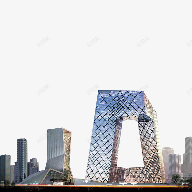 央视大楼png免抠素材_新图网 https://ixintu.com 中央电视台 北京现代建筑 大裤衩 央视大楼