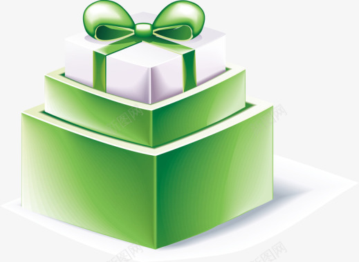 绿色创意礼物盒图图标图标