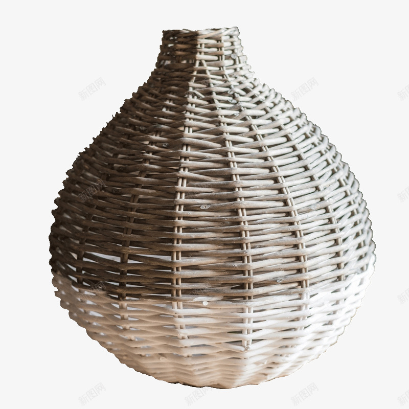 白熊大柳编花器png免抠素材_新图网 https://ixintu.com 复古法式 小口花瓶装饰 手工艺品 摆件