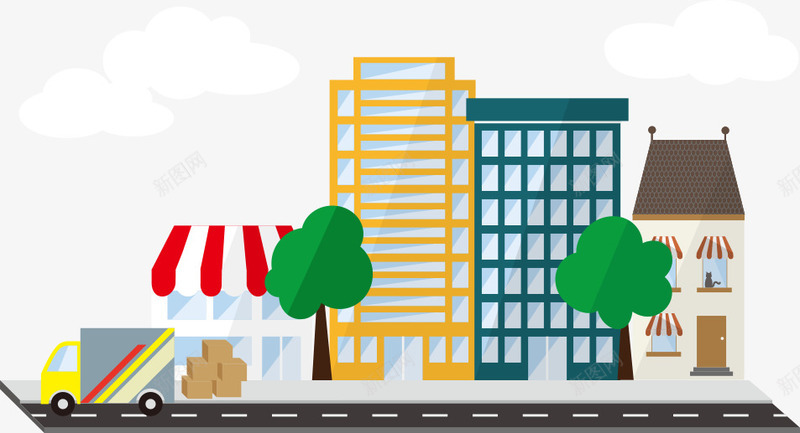 商业公寓汽车png免抠素材_新图网 https://ixintu.com 商业公寓 地产 城市 城镇 建筑 房子 矢量商业公寓汽车 都市 高楼