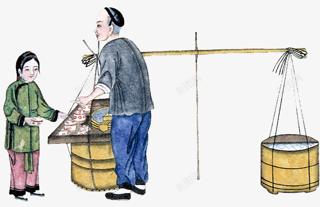 古代人手绘人物png免抠素材_新图网 https://ixintu.com 人物 做生意 古代人 古代制作豆腐流程图 手绘 手绘人物 手绘线描古代 线描 线描人物 豆腐花 豆花